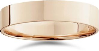 Pompeii3 5mm Flat High Polished Wedding Band 14K Rose Gold Size Selectable