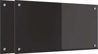 vidaXL Salpicadero De Cocina 2 Pcs Negro 80 X 40 Cm Vidrio Templado Vidaxl