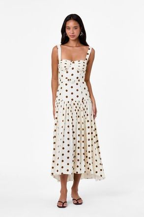 Nicholas Drenica Dress in Ivory Spice Polka Dot at Nordstrom, Size 12