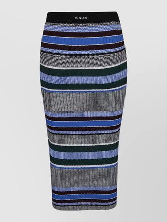 Pinko terra midi skirt striped rib knit