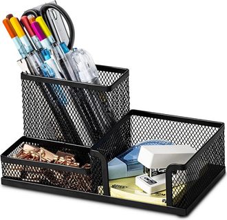 OEM Portavasos De Escritorio Negro Su Resistente Dise&ntilde;o De Malla Garantiza Estabilidad Estructural Y Ventilaci&oacute;n