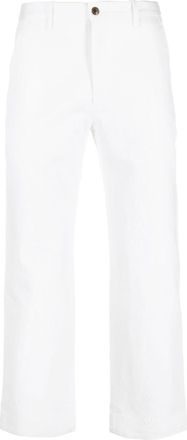 Bode tailored straight trousers - unisex - Cotton/Cotton - 36 - White