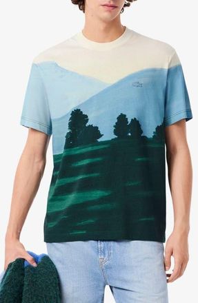 Lacoste Mountain Graphic T-Shirt in Sinople/Yellow-Green at Nordstrom, Size 8