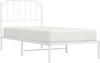 vidaXL Estructura Cama Sin Colch&oacute;n Con Cabecero Metal Blanco 90x200 Cm Vidaxl