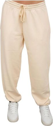 Patrizia Pepe Ivory Broeken Elegant Style - Dames - Sweatpants - Beige - S - Katoen - Broeken
