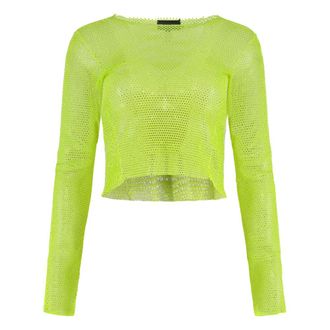 Santa Brands Tops, Dames, Groen, M, Katoen, Opengebreide Top
