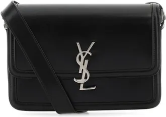 Saint Laurent Black Smooth Leather Medium Solferino Satchel