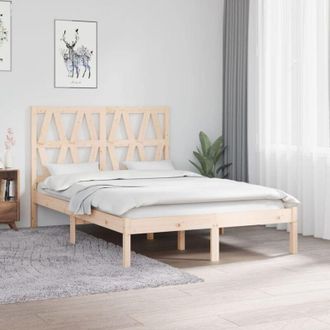 vidaXL Estructura De Cama Doble Peque&ntilde;a Sin Colch&oacute;n Madera Maciza Vidaxl