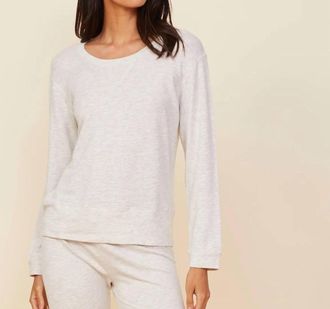 Monrow Supersoft Crew Neck Sweatshirt In Ash