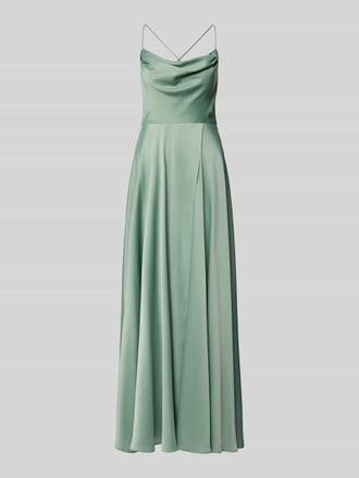 Vera Mont Abendkleid mit r&uuml;ckseitiger Schn&uuml;rung und Wasserfall-Ausschnitt in Lind, Gr&ouml;&szlig;e 32