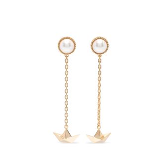 Vivetta Pearl-embellished Paper-boat Earrings