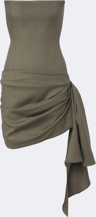 Alex Perry Draped virgin wool bustier dress
