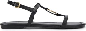 Kurt Geiger Womens Leather Bromley Flat Sandal Sandals - Black - Size UK 5