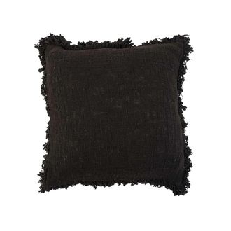 Bazar Bizar Funda de coj&iacute;n de algod&oacute;n en negro 50x50x10 cm