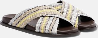 Missoni Viola striped lam&eacute; sandals