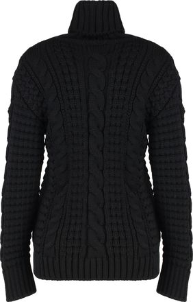 Moncler Womens Turtleneck Sweater Virgin Wool Black