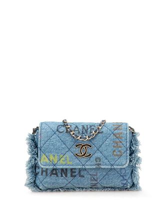 Chanel 2021 Mini Denim Mood Clutch with Chain crossbody bag - women - Denim - One Size - Blue