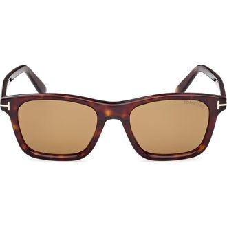 Tom Ford Barron 54mm Square Sunglasses in Havana Eco/t Logo/brown at Nordstrom