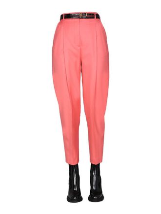 Alexander McQueen Peg Leg Wool Trousers - Pink