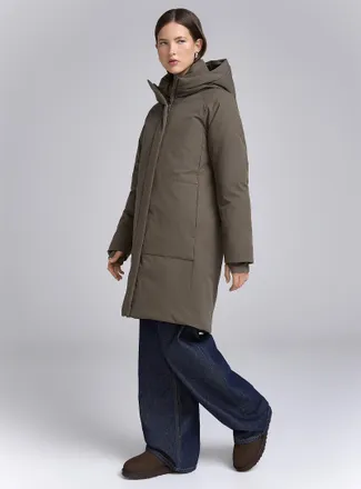 Twik Womens Minimalist straight-fit Parka Jacket