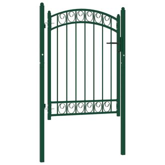 vidaXL Puerta De Valla Emmen Con Arco Superior De Acero 100x98,5 Cm Verde Vidaxl