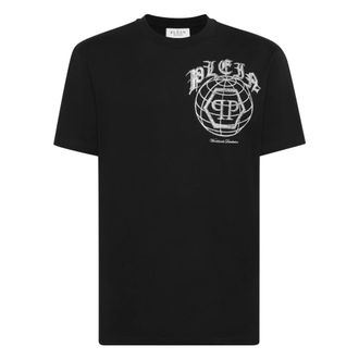Philipp Plein T-shirt Ronde Hals - Heren - Tops - Zwart - Maat: 4XL Katoen