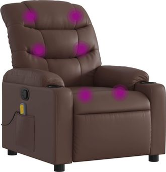 vidaXL Vidaxl - Sill&oacute;n De Masaje Reclinable Cuero Sint&eacute;tico Marr&oacute;n