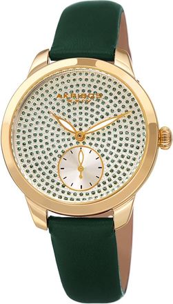 Akribos XXIV Green Dial Green Leather Ladies Watch AK1089GN
