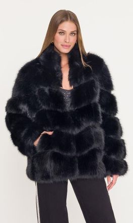 Generation Love Louisa Faux Fur Jacket in Black at Nordstrom, Size Small