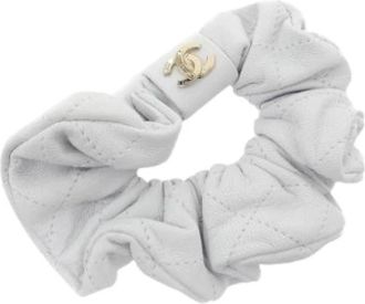 Chanel Pre-owned Scrunchie - Dames - Vintage Accessoires - Wit - ONE Size - Leer - Vintage