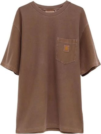 Carhartt Work in Progress S/S Loose Pocket T-Shirt - Heren - T-shirts - Bruin - S - Katoen - Tops