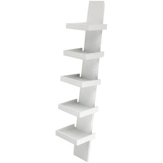 Oresteluchetta Oresteluchetta - Libreria 5 ripiani effetto legno laccata bianca cm. H.155xL.31xP.35