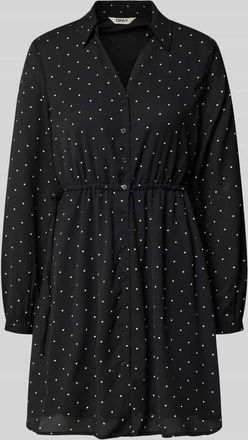 Only Tailliertes Freizeitkleid mit Allover-Muster Modell ALYNN in Black, Gr&ouml;&szlig;e XL