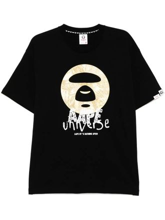 AAPE Tシャツ 黒 エイプ Aape BY A BATHING APE ラバーワッペン Tシャツ 半袖