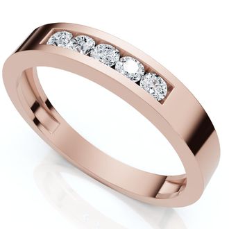 Pompeii3 Mens 1/4Ct Channel Set Diamond Wedding Ring 14k Gold Lab Grown