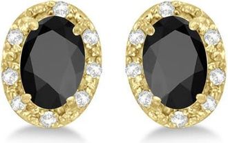 Allurez 14K Gold Diamond & Gemstone Earrings in 1.10Ct/onyx/yellow God at Nordstrom