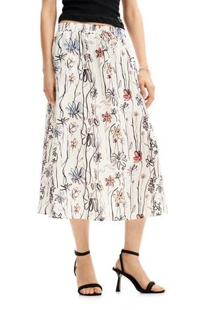 Desigual Fal Boho Print Maxi Skirt in White at Nordstrom, Size Medium