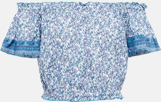 Poupette St Barth Camilla floral off-shoulder top