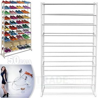 Trade Shop Trade Shop - Scarpiera 50 Paia Scarpe Salvaspazio Organizer Ordine Ripostiglio Casa Armadio