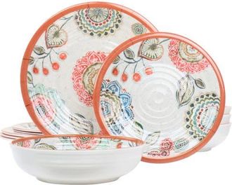 Elama Ester 12 Piece Melamine Dinnerware Set in Multi at Nordstrom