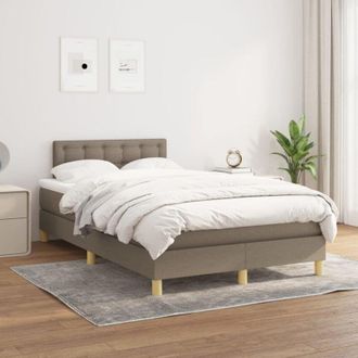 vidaXL Vidaxl - Cama Box Spring Con Colch&oacute;n Tela Gris Taupe 120x200 Cm