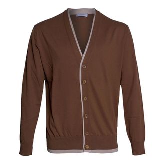 Paolo Pecora Cardigans, male, Brown, Size: 2XL V-neck Cardigan