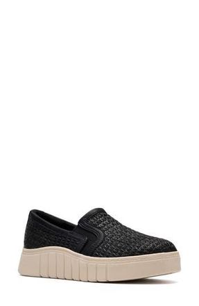 Clarks Mykah Shine Platform Slip-On Sneaker - Wide Width Available in Black Interest at Nordstrom Rack, Size 7.5