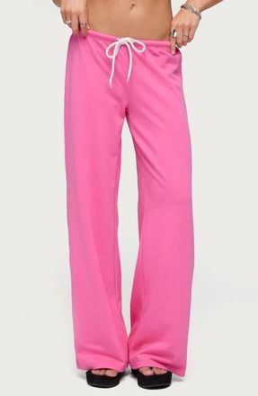 Edikted Callista Straight Leg Sweatpants in Pink at Nordstrom, Size X-Large
