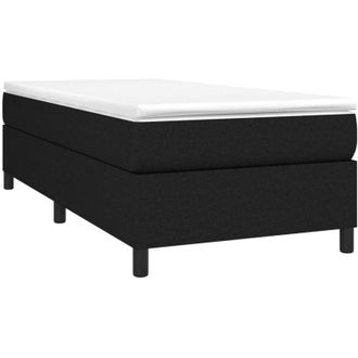 vidaXL Estructura De Cama Sin Colch&oacute;n Tela Negro 90x190 Cm Vidaxl