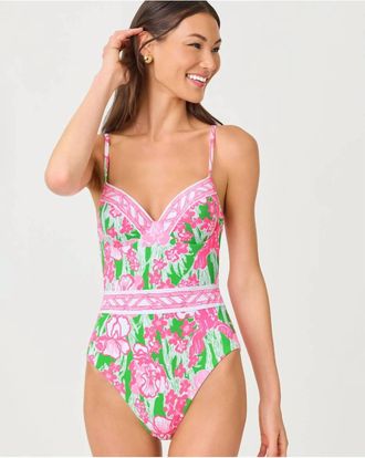 Lilly Pulitzer Palma One Piece Swimsuit In Putting Green Hannah Golf