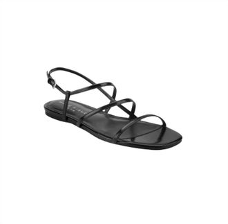 Marc Fisher Womens Elysha Strappy Flat Sandals In Black