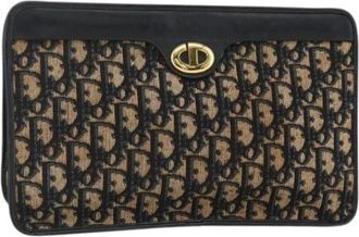 Dior Pre-owned Clutches, female, Multicolor, Size: ONE SIZE Pre-owned Trotter Canvas Clutch Bag
