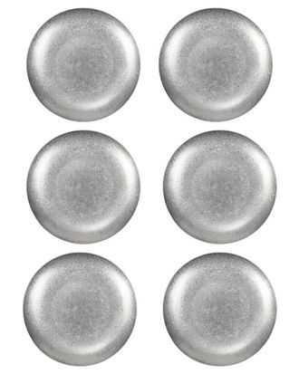 10 Strawberry Street Set of 6 Moab Stainless Steel Coupe Dinnerware: 7.5in Round Plate