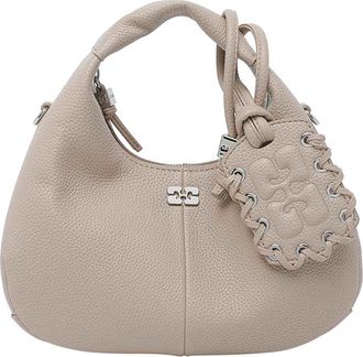 Ganni White Pepper Mini Hobo Handbag